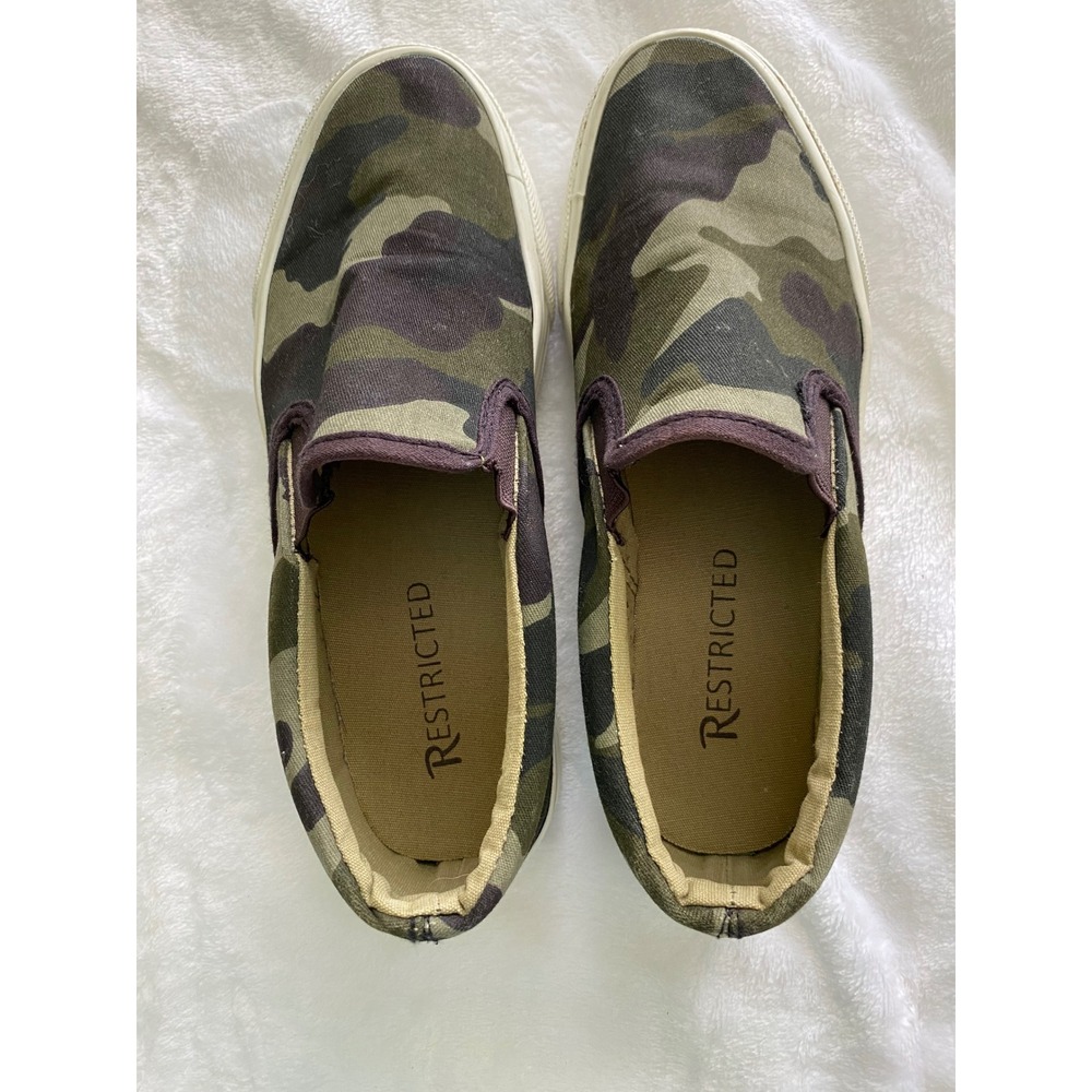 Restricted Womens Camo Slip On Sneakers Size 6 Camouflage Canvas Low Top Shoes‎